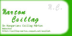 marton csillag business card